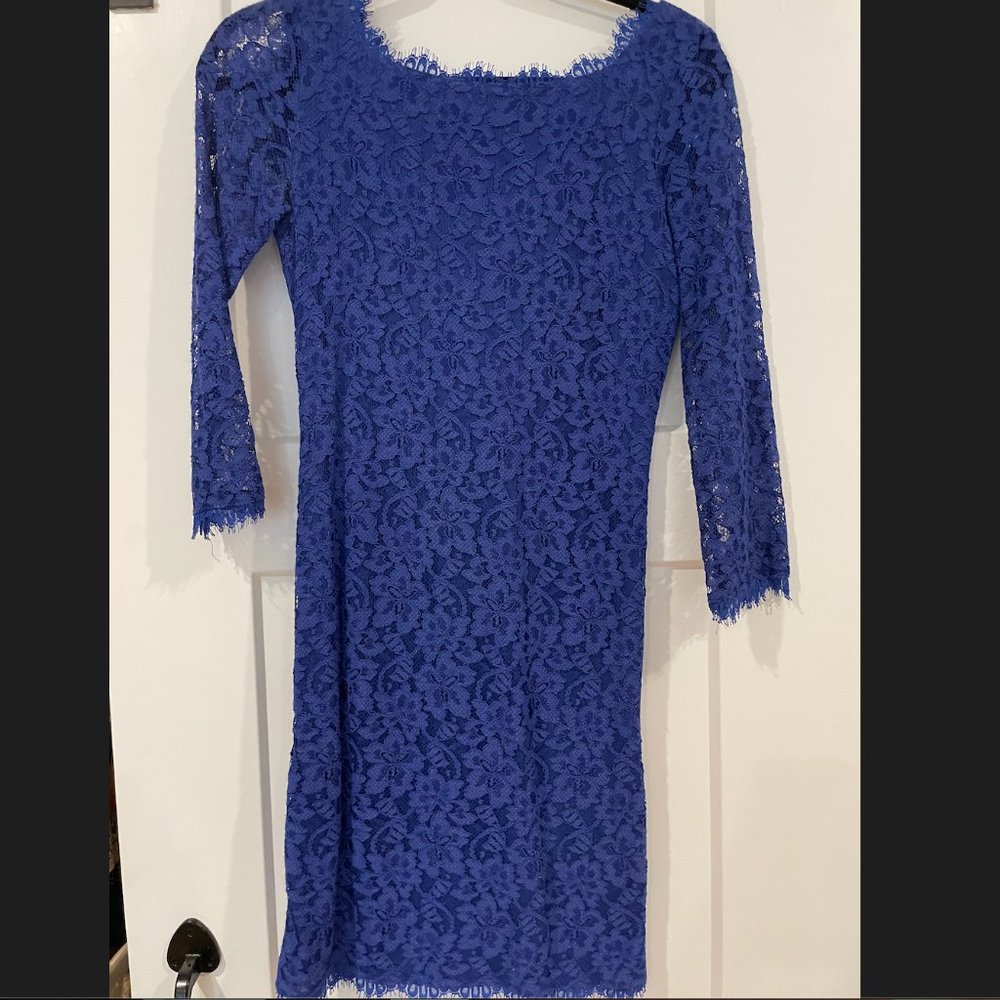 Blue Lace Diane Von Furstenberg Dress - 0